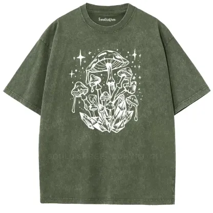 Mycological Crystal Realm Washed T-shirt