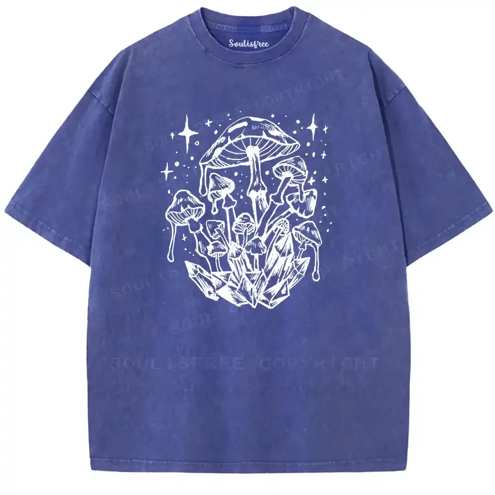 Mycological Crystal Realm Washed T-shirt