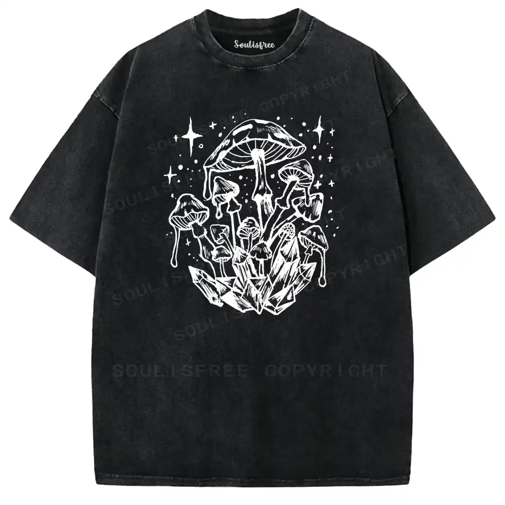 Mycological Crystal Realm Washed T-shirt