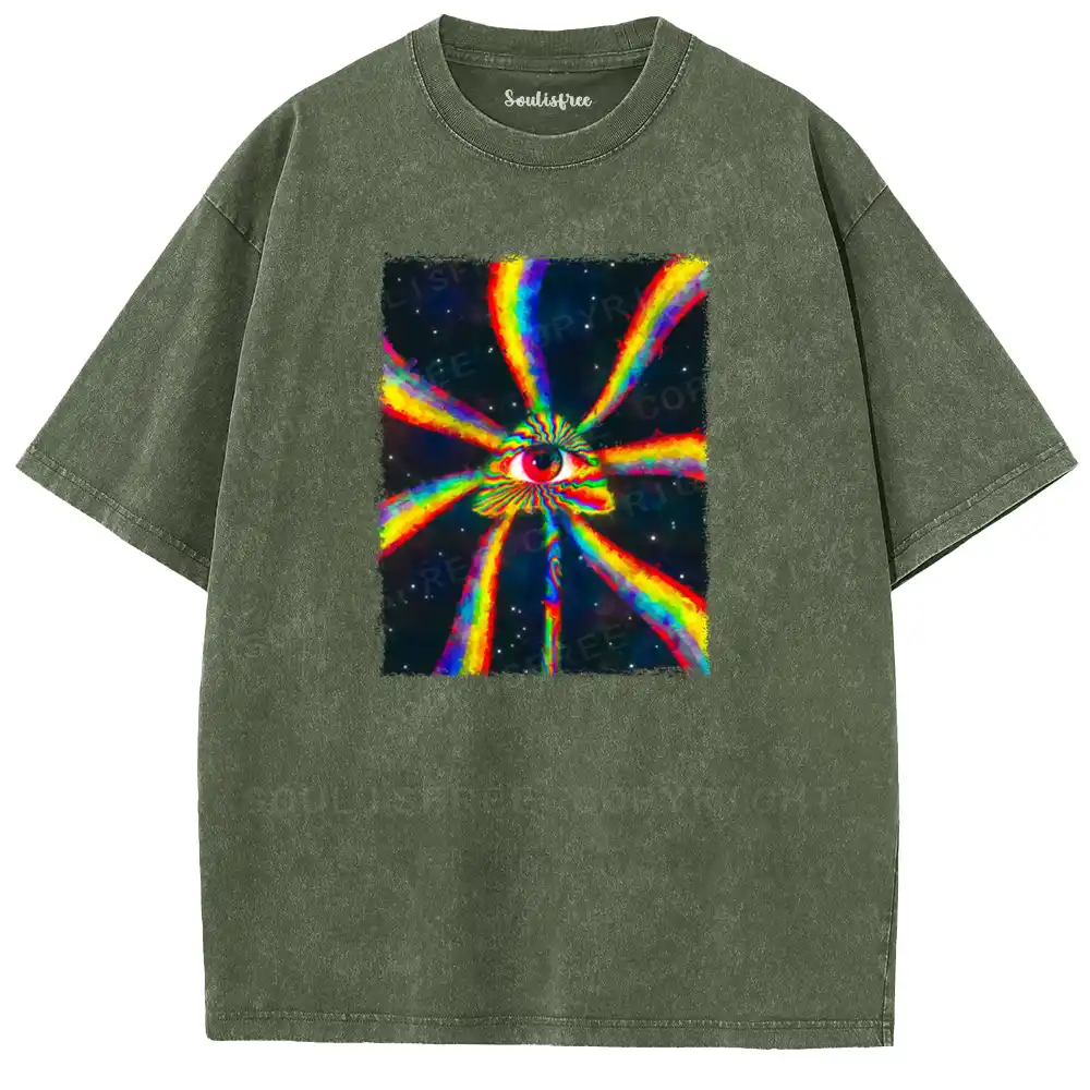 Psychedelic All-Seeing Eye Washed T-shirt