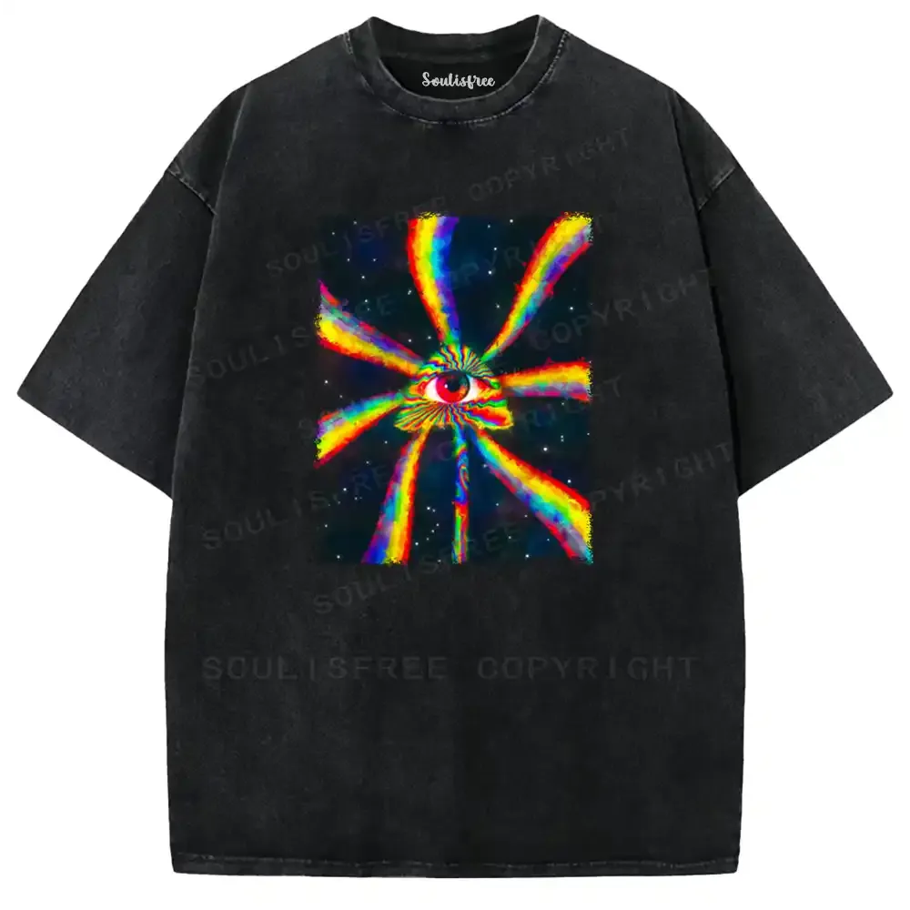 Psychedelic All-Seeing Eye Washed T-shirt