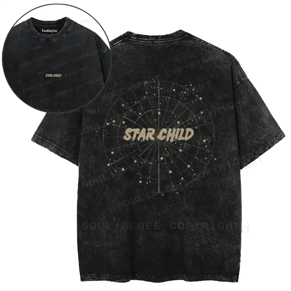 Cosmic Star Child Washed T-shirt