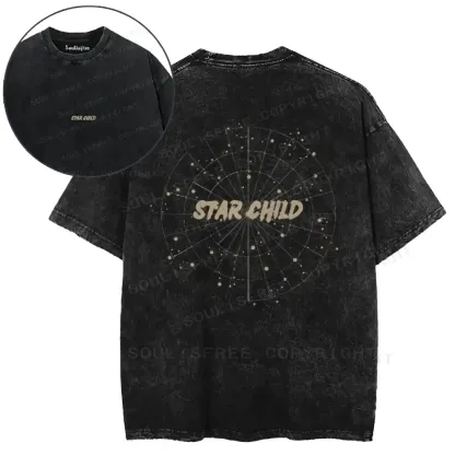 Cosmic Star Child Washed T-shirt