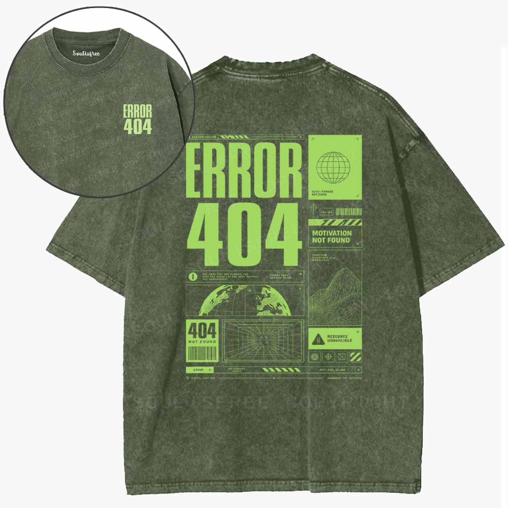 Soulisfree Error 404: Motivation Not Found Washed Tee