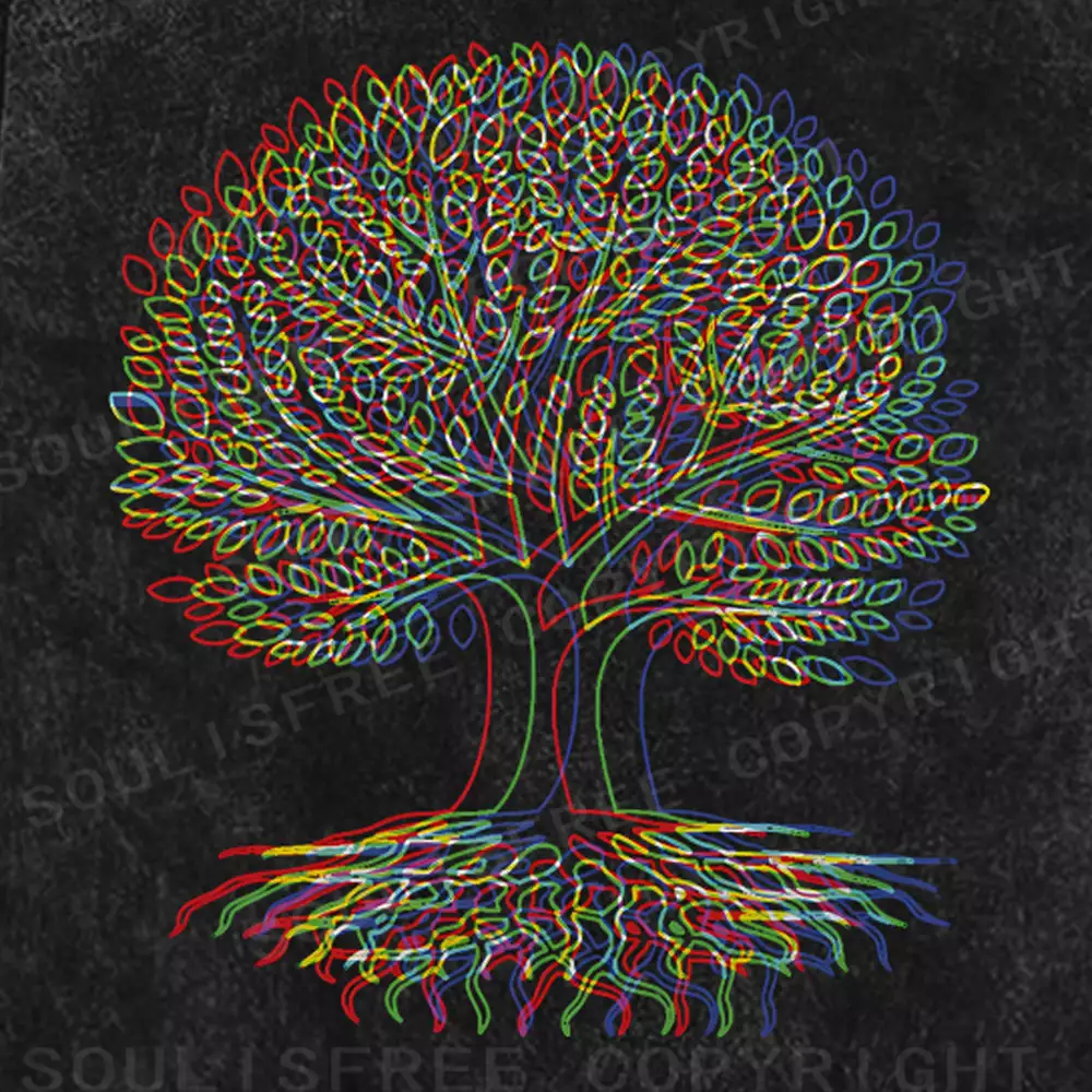 Psychedelic Tree Of Life Washed T-shirt