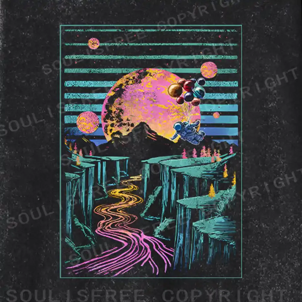 Moon And Balloon Washed Long Sleeve Shirt