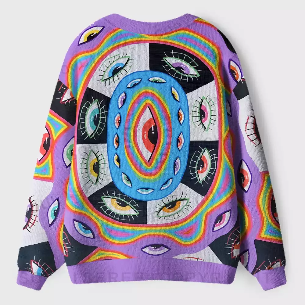 Cosmic Vision Kaleidoscope Ugly Cardigan Sweaters 