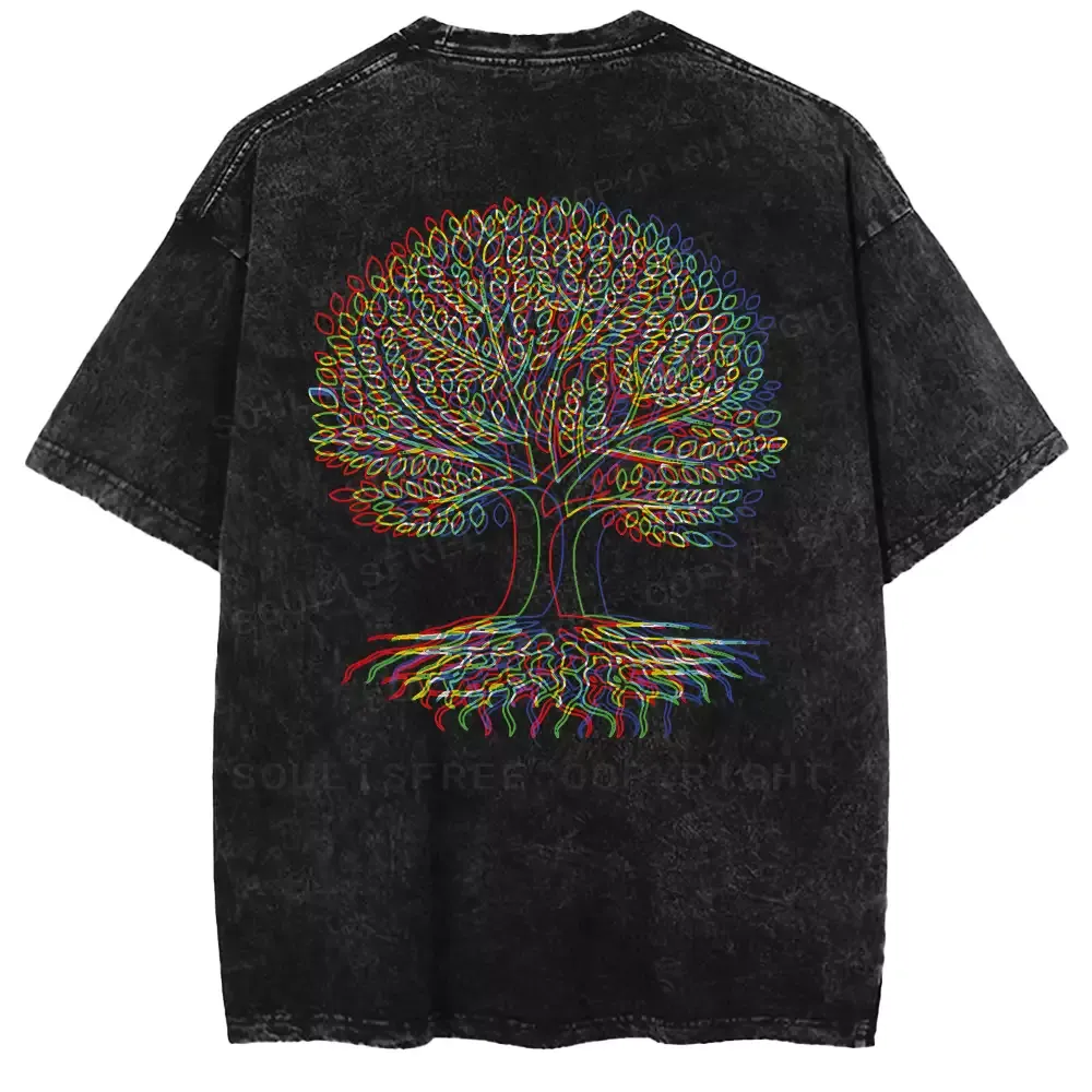 Psychedelic Tree Of Life Washed T-shirt