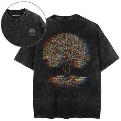 Psychedelic Tree Of Life Washed T-shirt