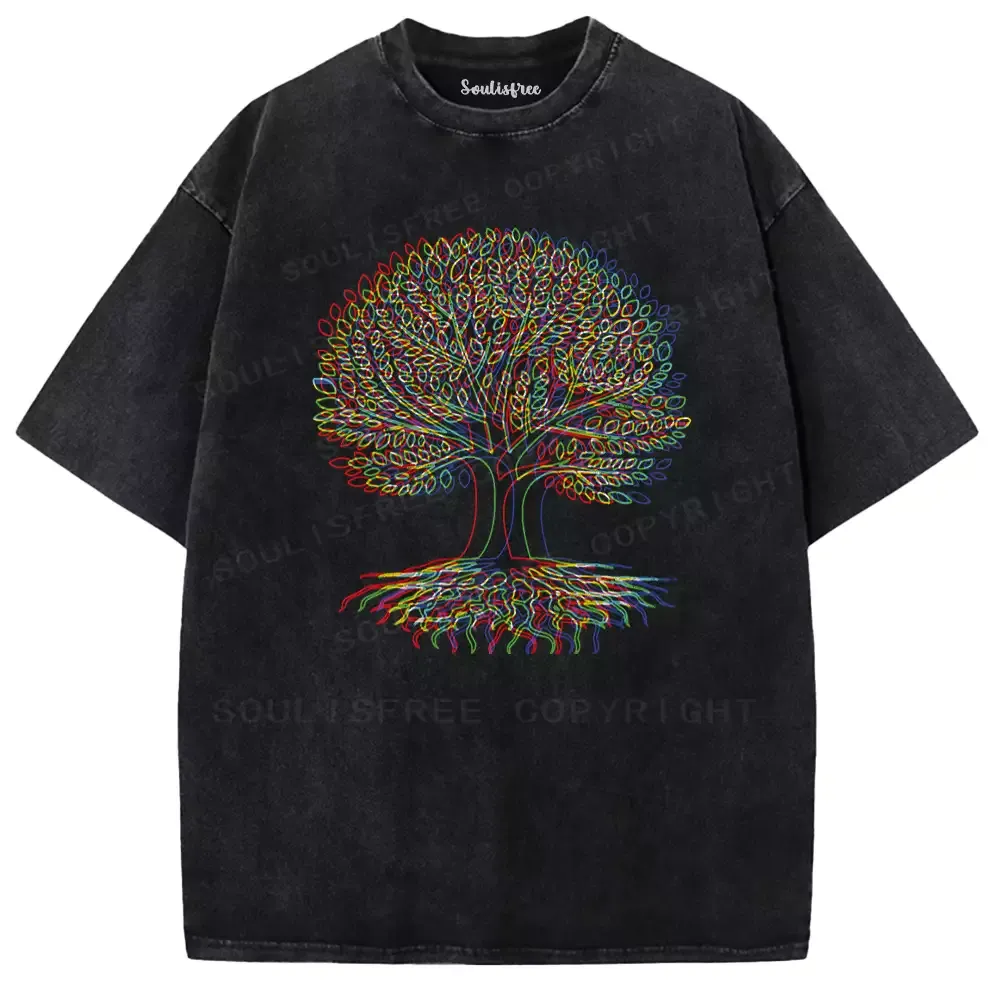 Psychedelic Tree Of Life Washed T-shirt