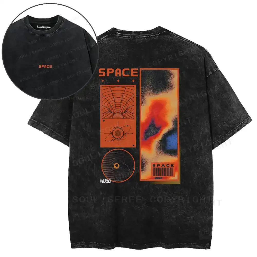 Orbital Tech Aesthetic Washed T-shirt