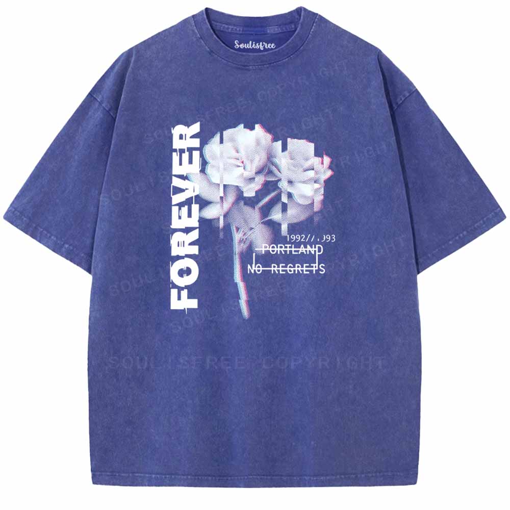Soulisfree  FOREVER Glitch Rose Washed Tee
