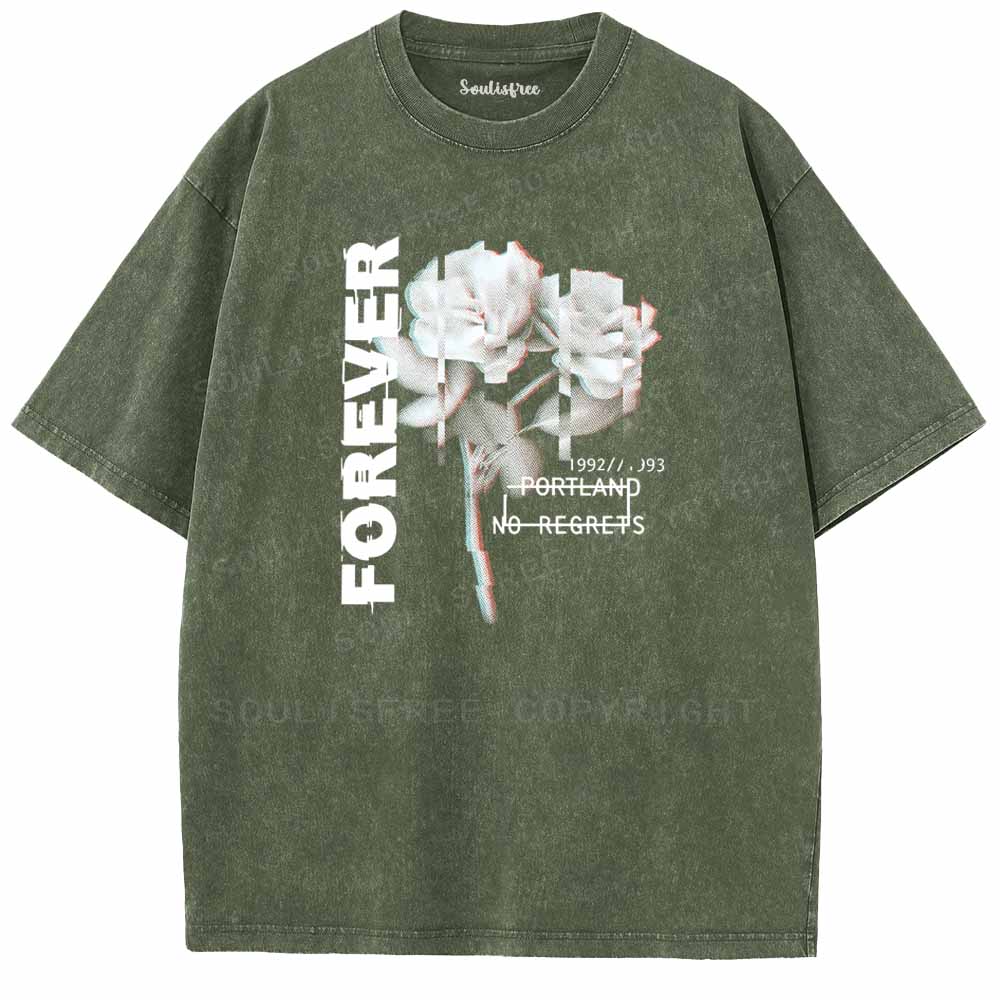 Soulisfree  FOREVER Glitch Rose Washed Tee