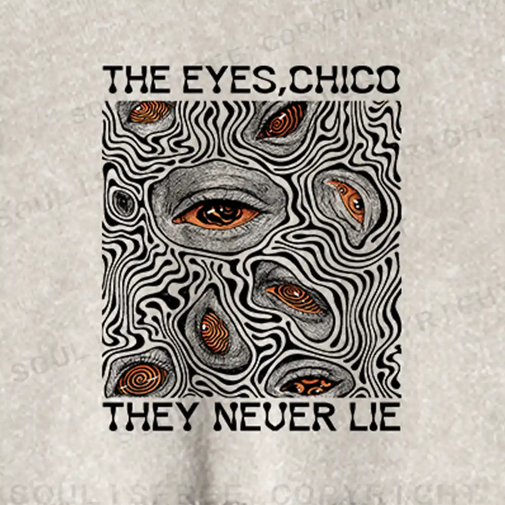 Eyes don't lie Washed T-shirt Washed Cropped Sweatshirt