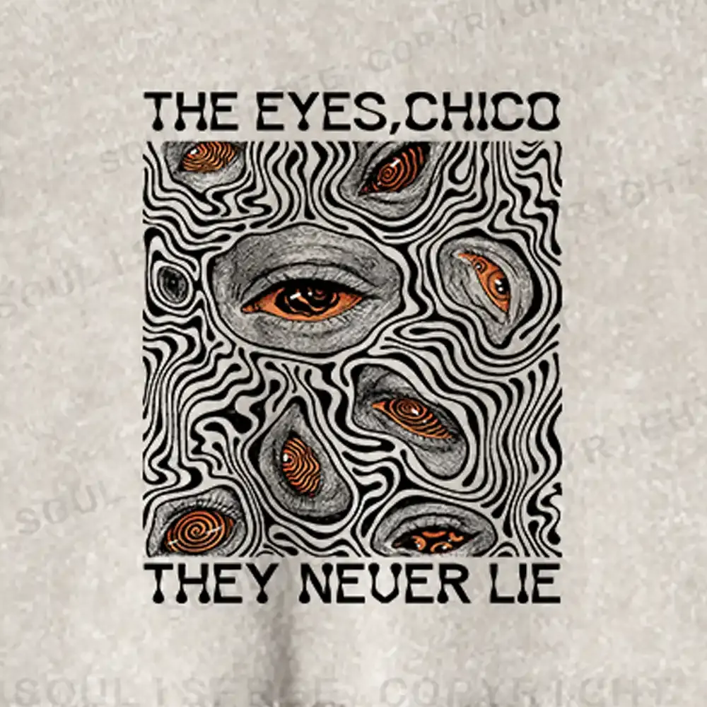 Eyes don't lie Washed T-shirt Washed Cropped Sweatshirt