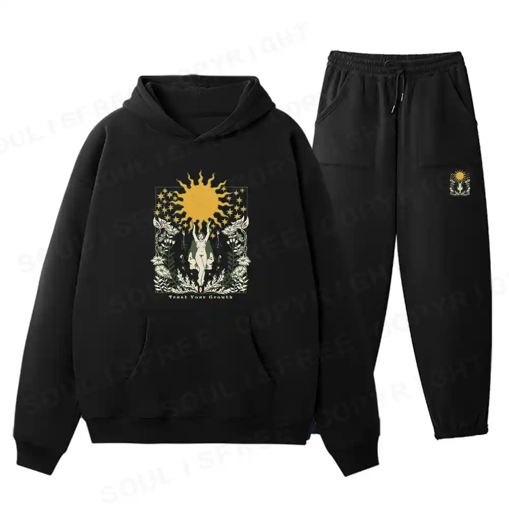 Trust Your Growth Fleece Hoodie Set