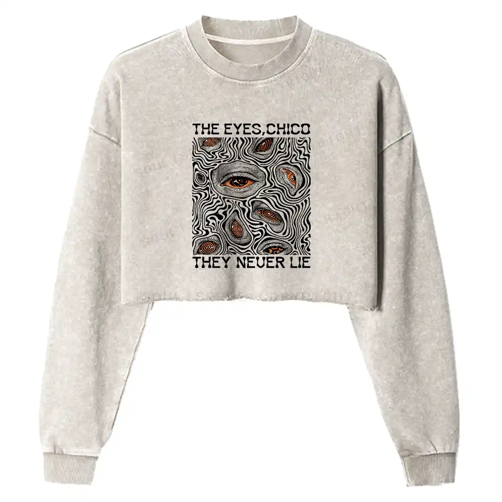 Eyes don't lie Washed T-shirt Washed Cropped Sweatshirt