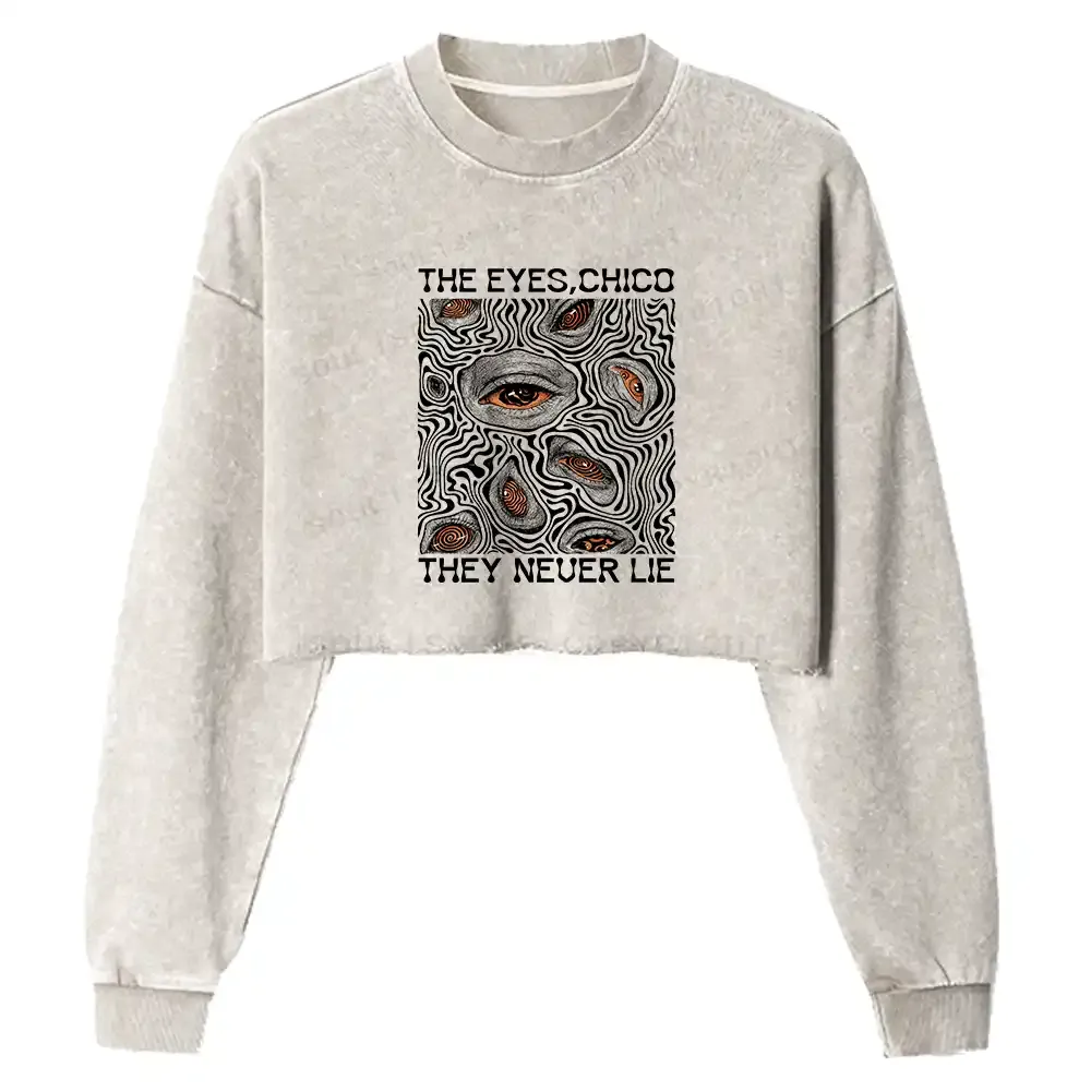 Eyes don't lie Washed T-shirt Washed Cropped Sweatshirt