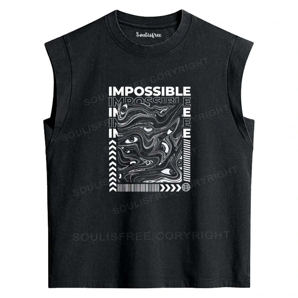 Designed The Impossible Thing Washed Tank Tops