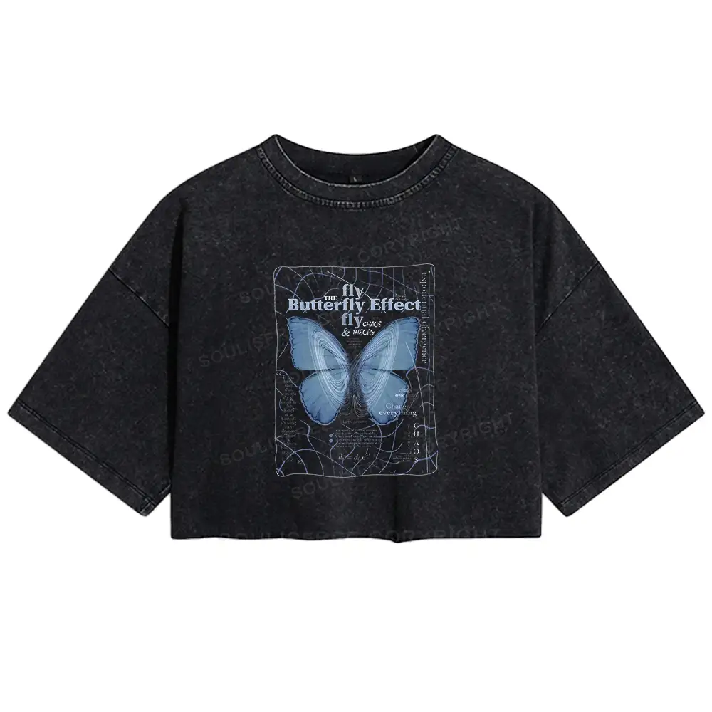 Butterfly Effect Washed Crop T-shirt