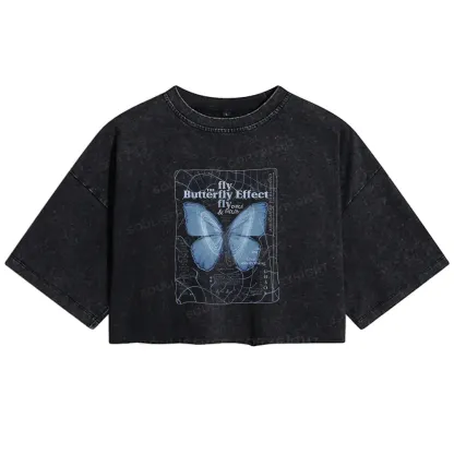 Butterfly Effect Washed Crop T-shirt