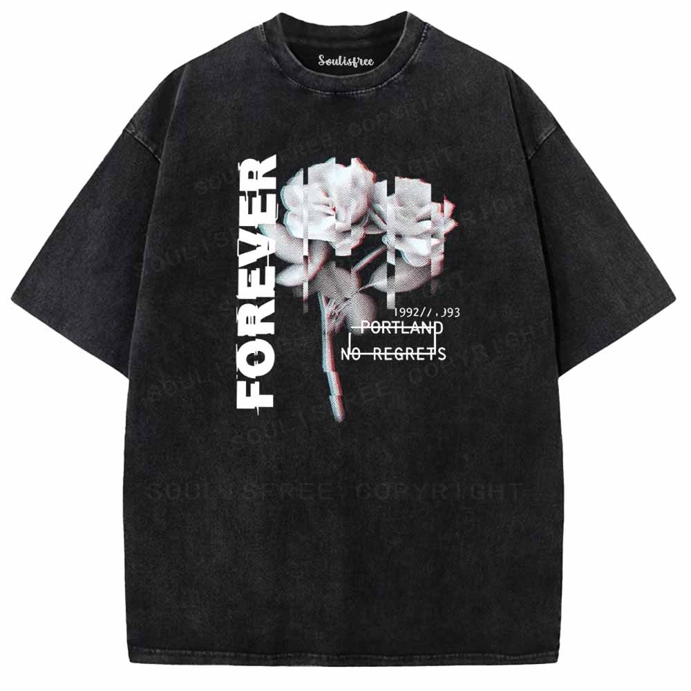 Soulisfree FOREVER Glitch Rose Washed Tee