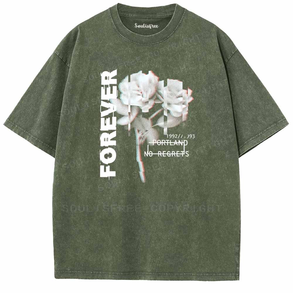 Soulisfree  FOREVER Glitch Rose Washed Tee