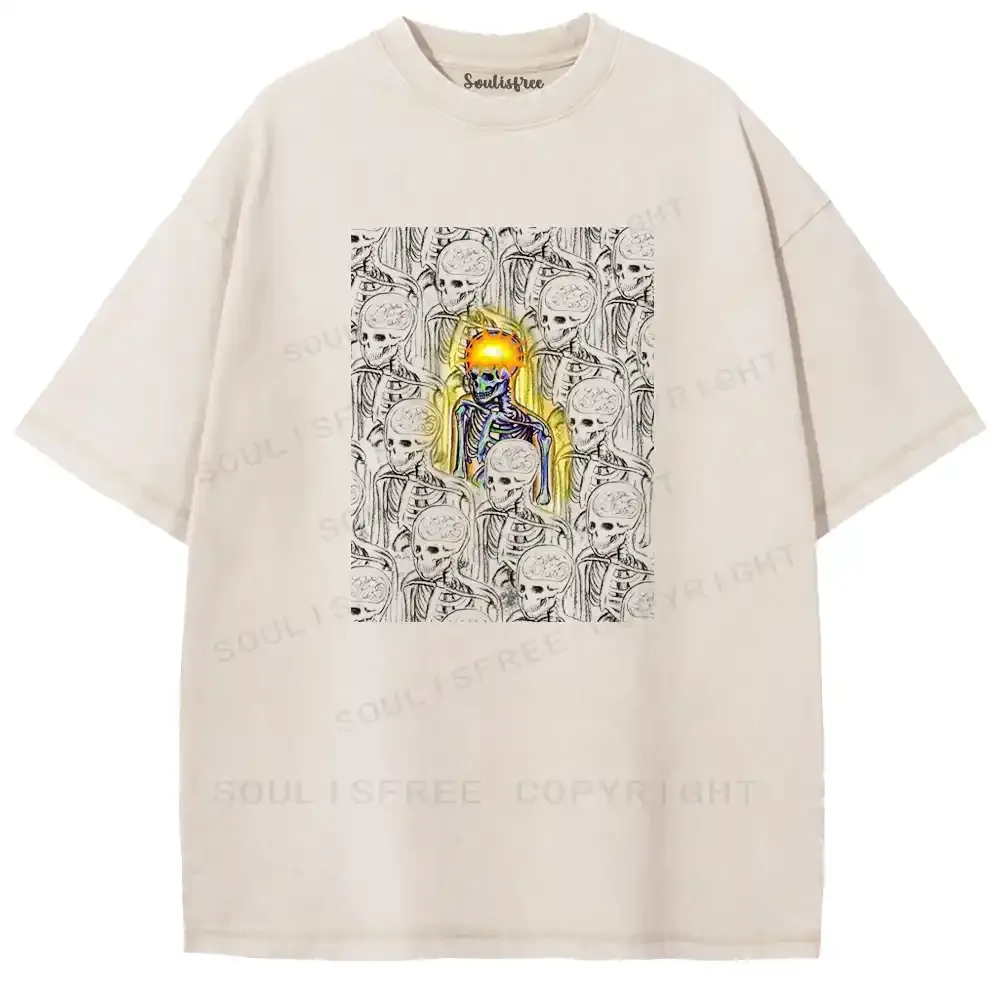 Cranial Horde Psychic Skeleton Washed T-shirt