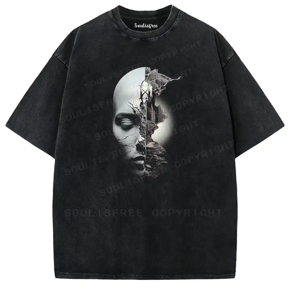 Shattered Face Realm Washed T-shirt