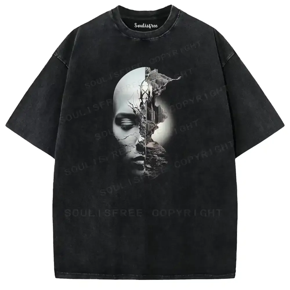 Shattered Face Realm Washed T-shirt