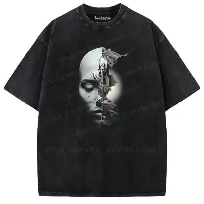 Shattered Face Realm Washed T-shirt