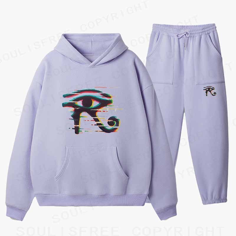 Soulisfree Eye of Horus Cotton Fleece Hoodie Set