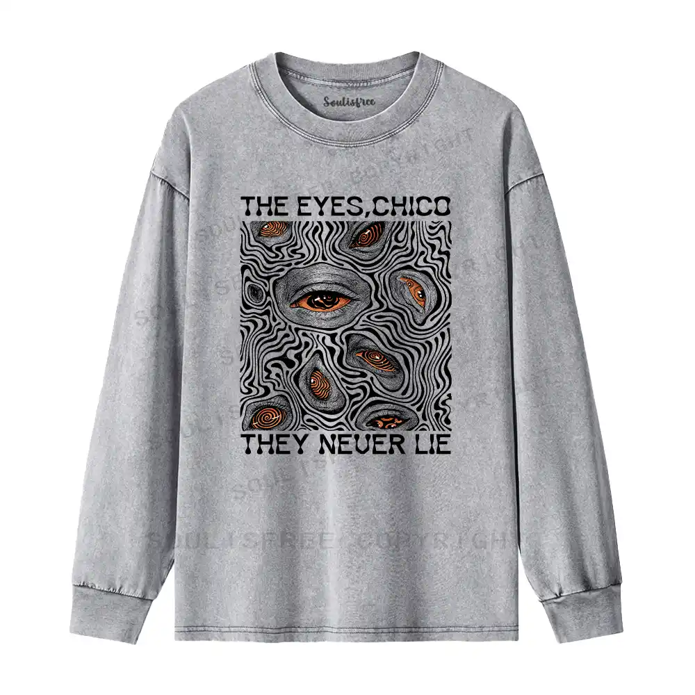 Eyes don't lie Washed Long Sleeve Shirt
