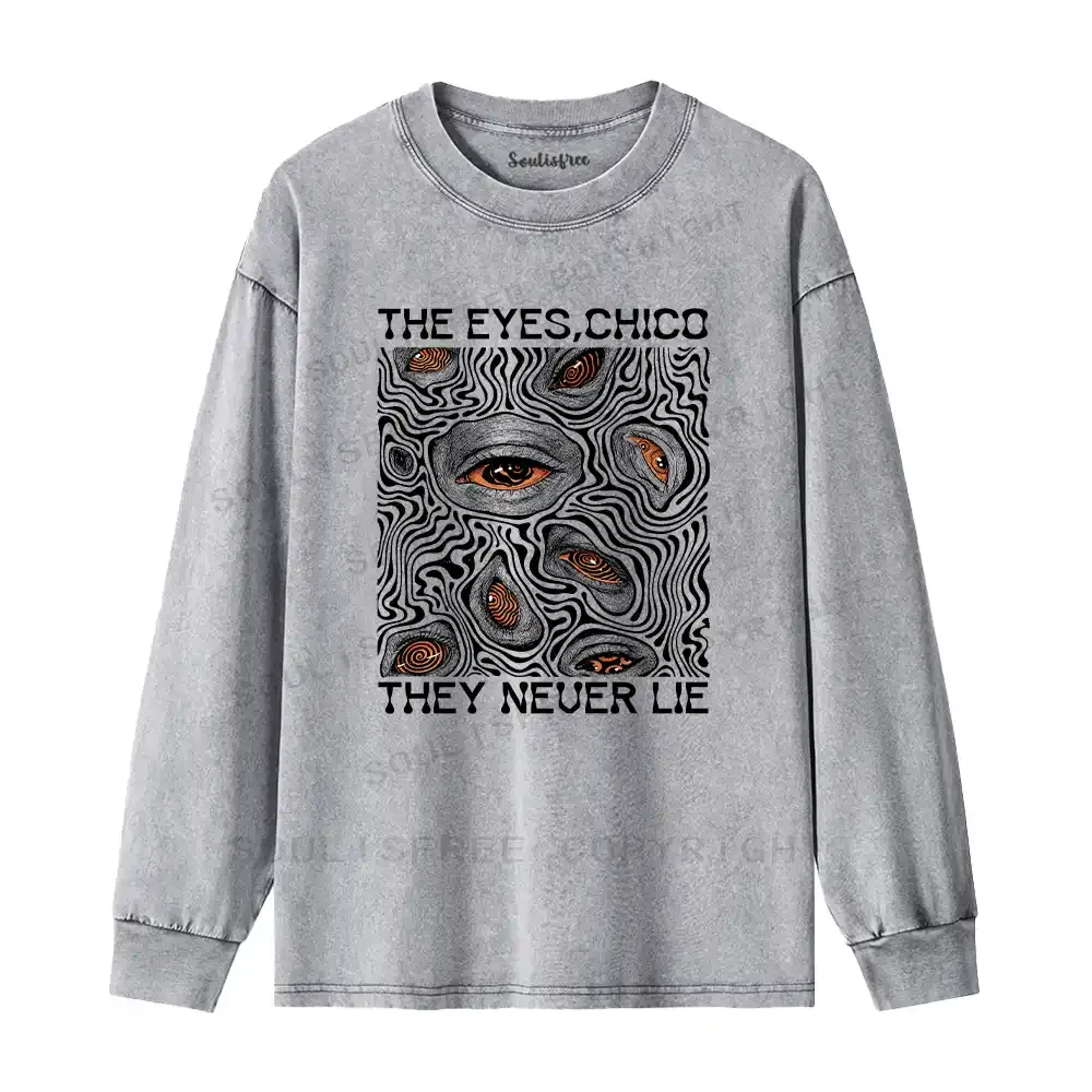 Eyes don't lie Washed Long Sleeve Shirt
