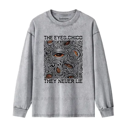 Eyes don't lie Washed Long Sleeve Shirt