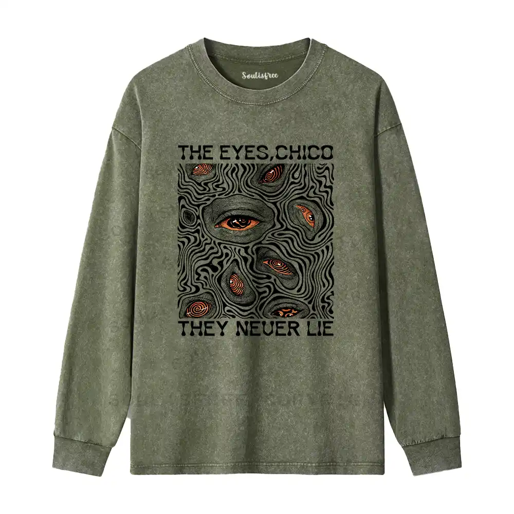 Eyes don't lie Washed Long Sleeve Shirt
