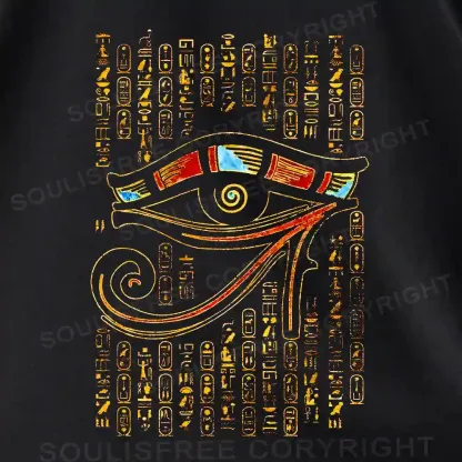 Eye Of Horus Asymmetrical Top With Side Drawstring