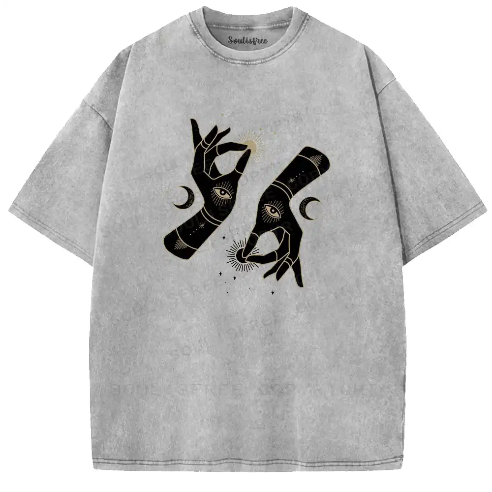 Sun-Moon Eye Hand Washed T-shirt