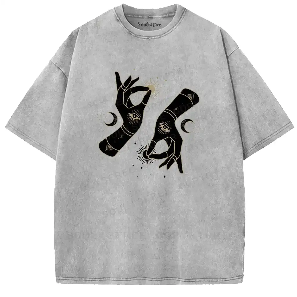Sun-Moon Eye Hand Washed T-shirt