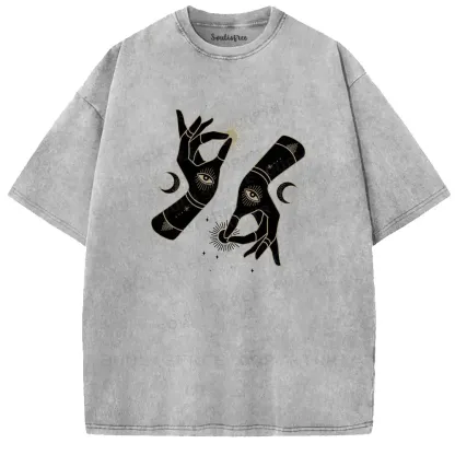 Sun-Moon Eye Hand Washed T-shirt
