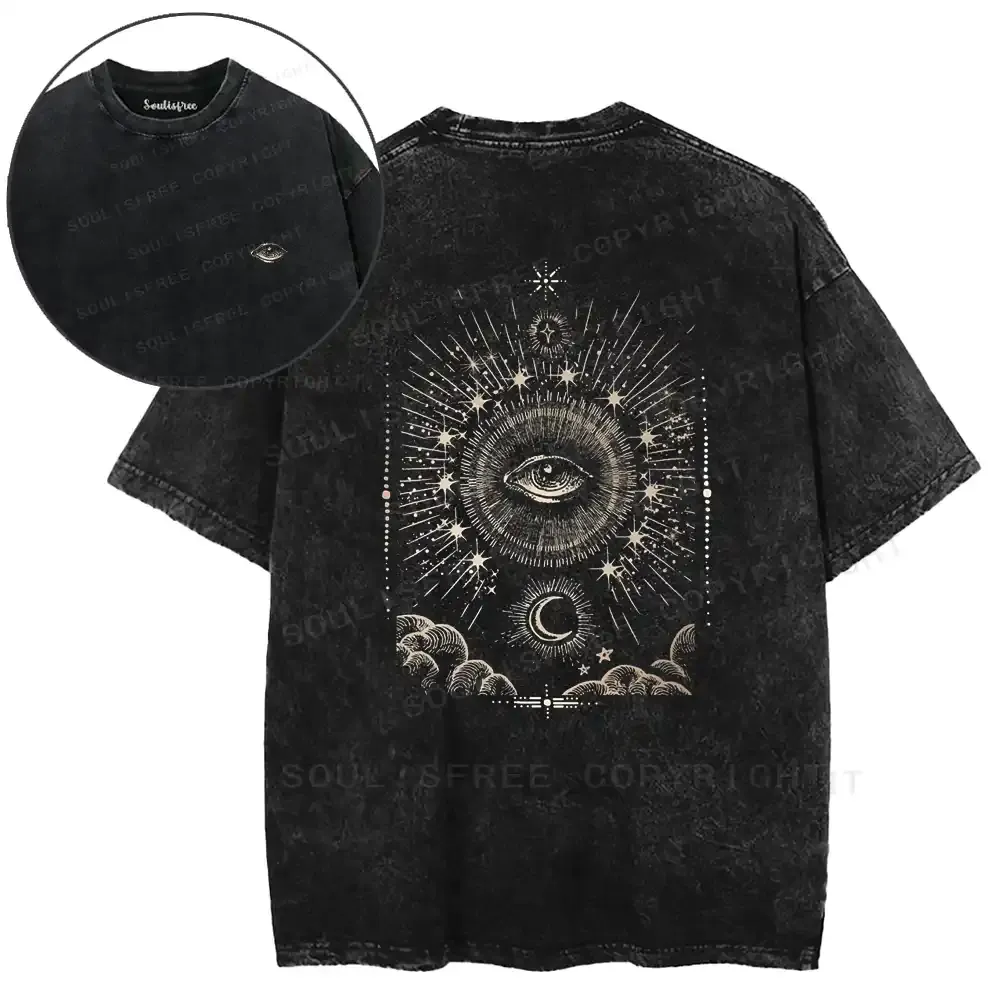 Stellar Lunar Sacred Eye Washed T-shirt