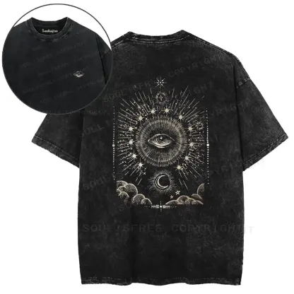 Stellar Lunar Sacred Eye Washed T-shirt