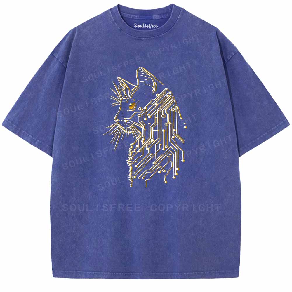 Soulisfree Code Woven Into Cat fur Washed Tee