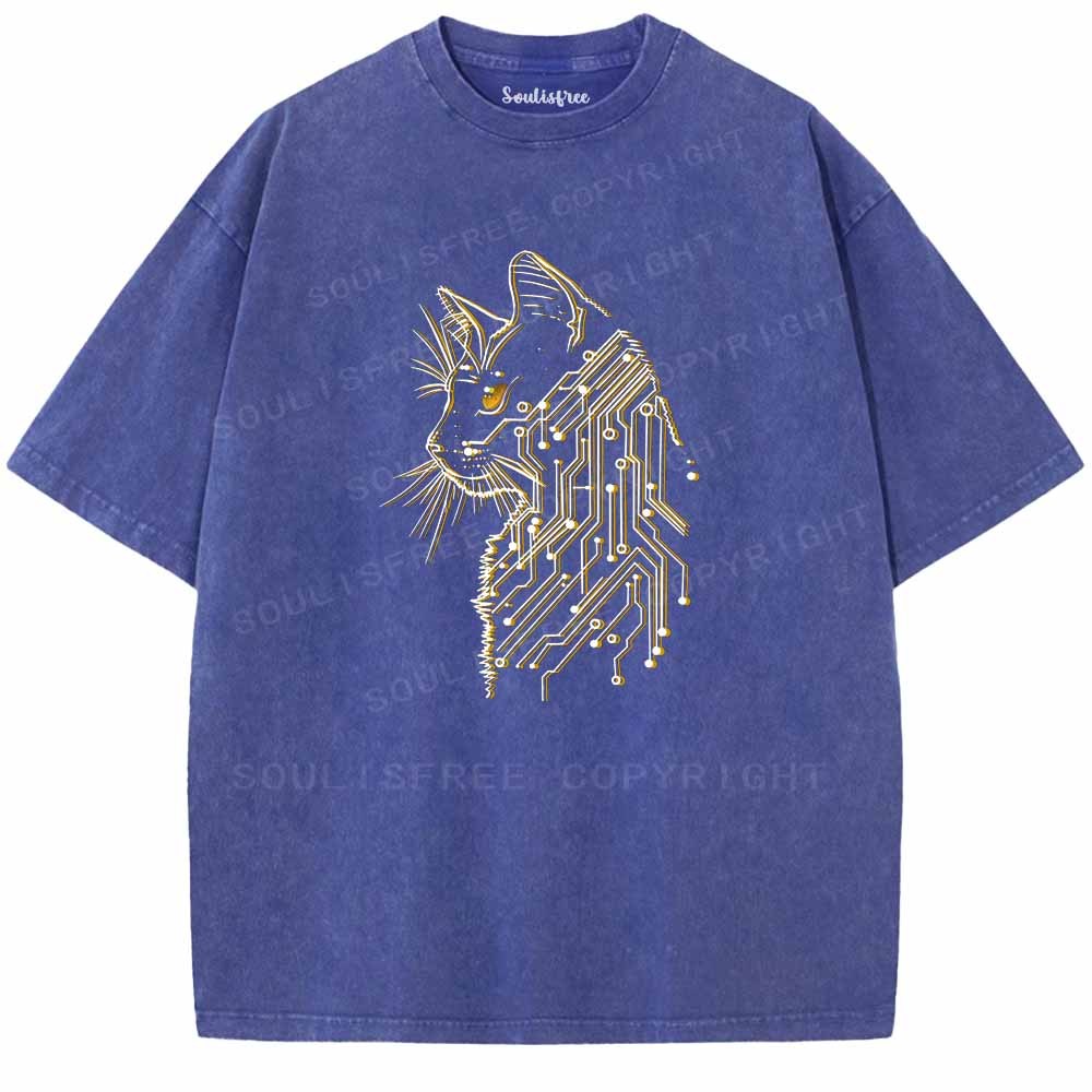 Soulisfree Code Woven Into Cat fur Washed Tee