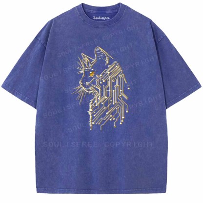 Soulisfree Code Woven Into Cat fur Washed Tee
