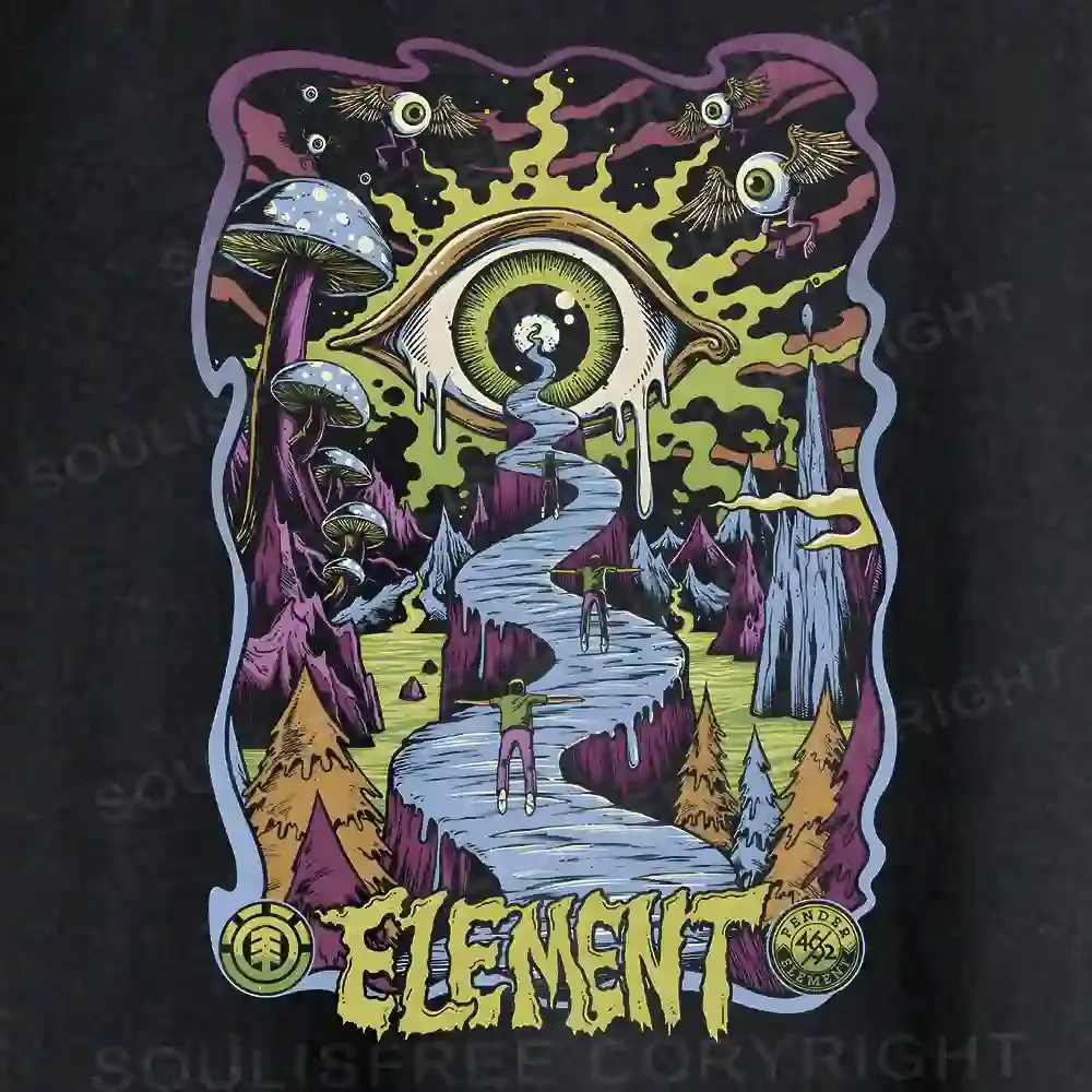 Psychedelic Elements Washed Tank Tops