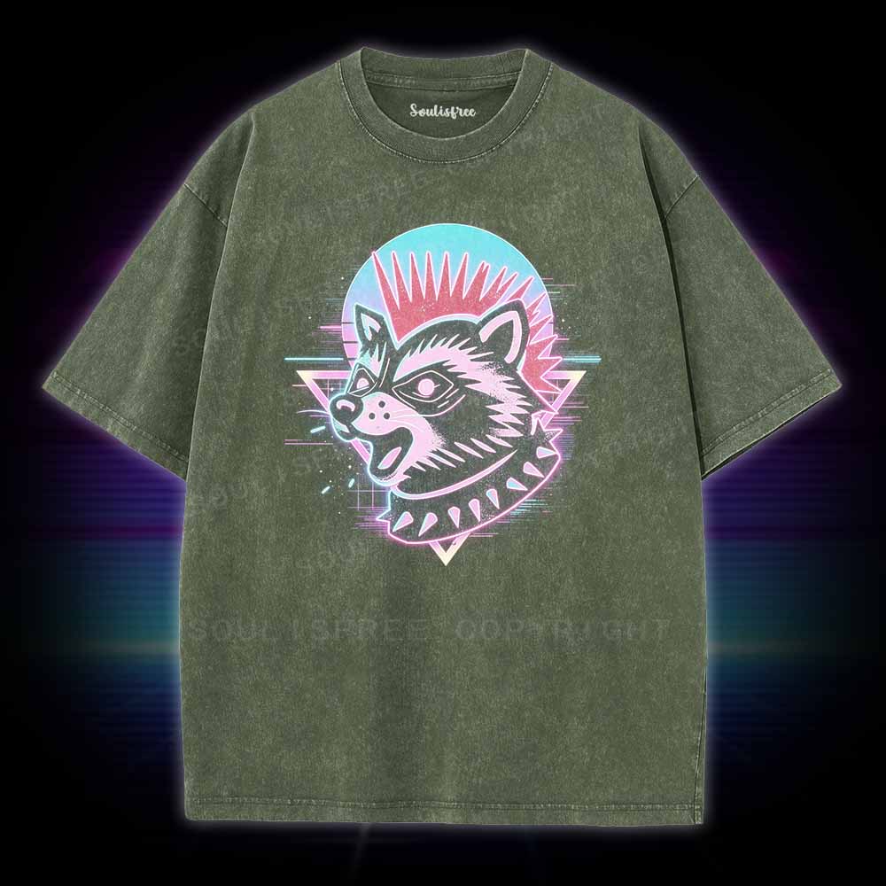 Soulisfree Punk Raccoon Washed Tee