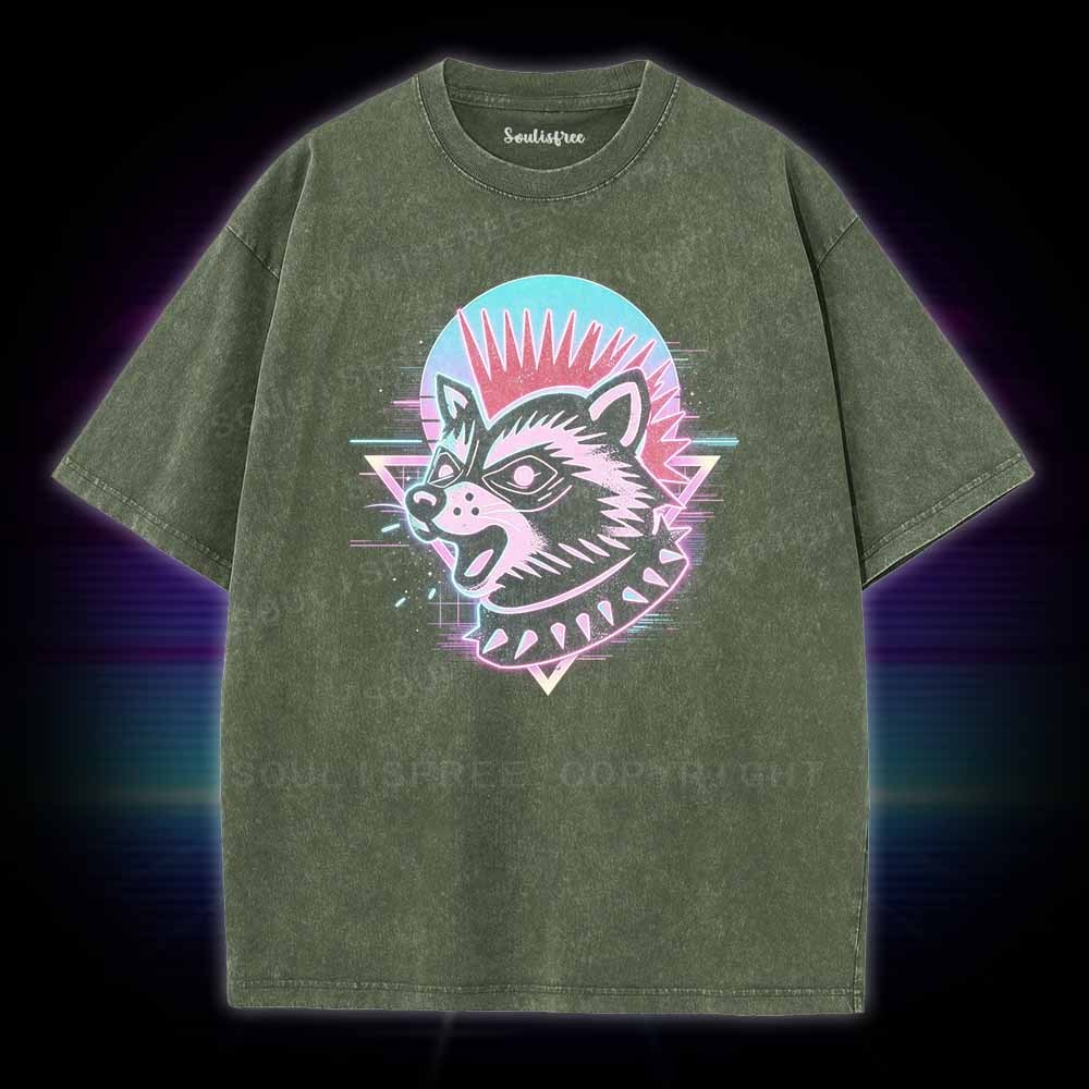 Soulisfree Punk Raccoon Washed Tee