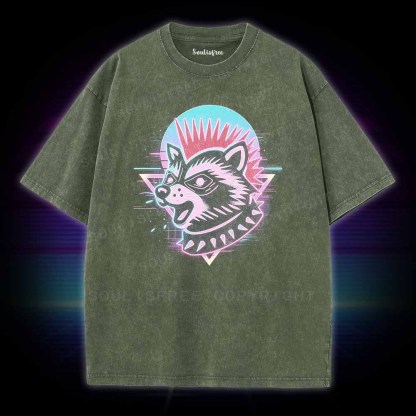 Soulisfree Punk Raccoon Washed Tee
