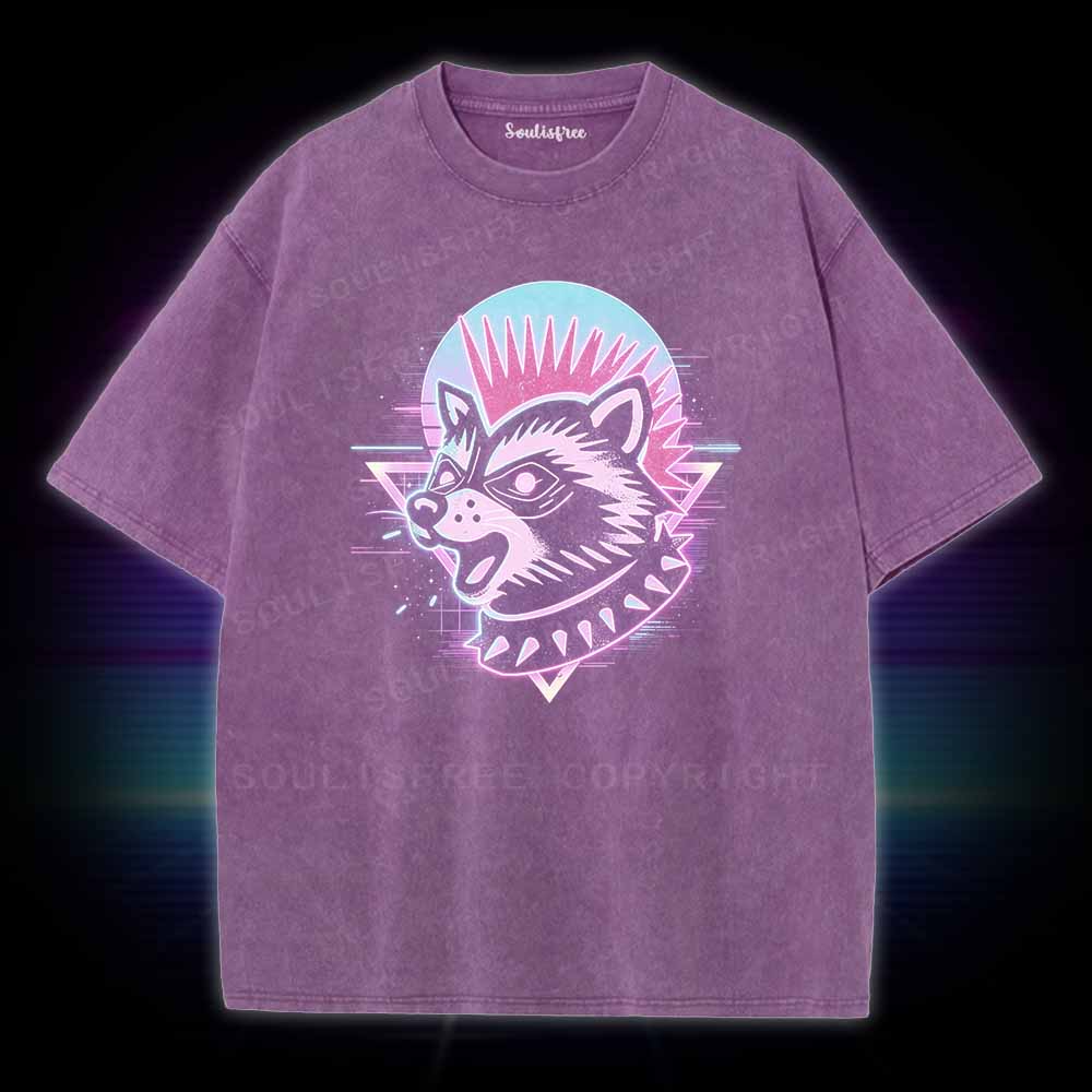 Soulisfree Punk Raccoon Washed Tee